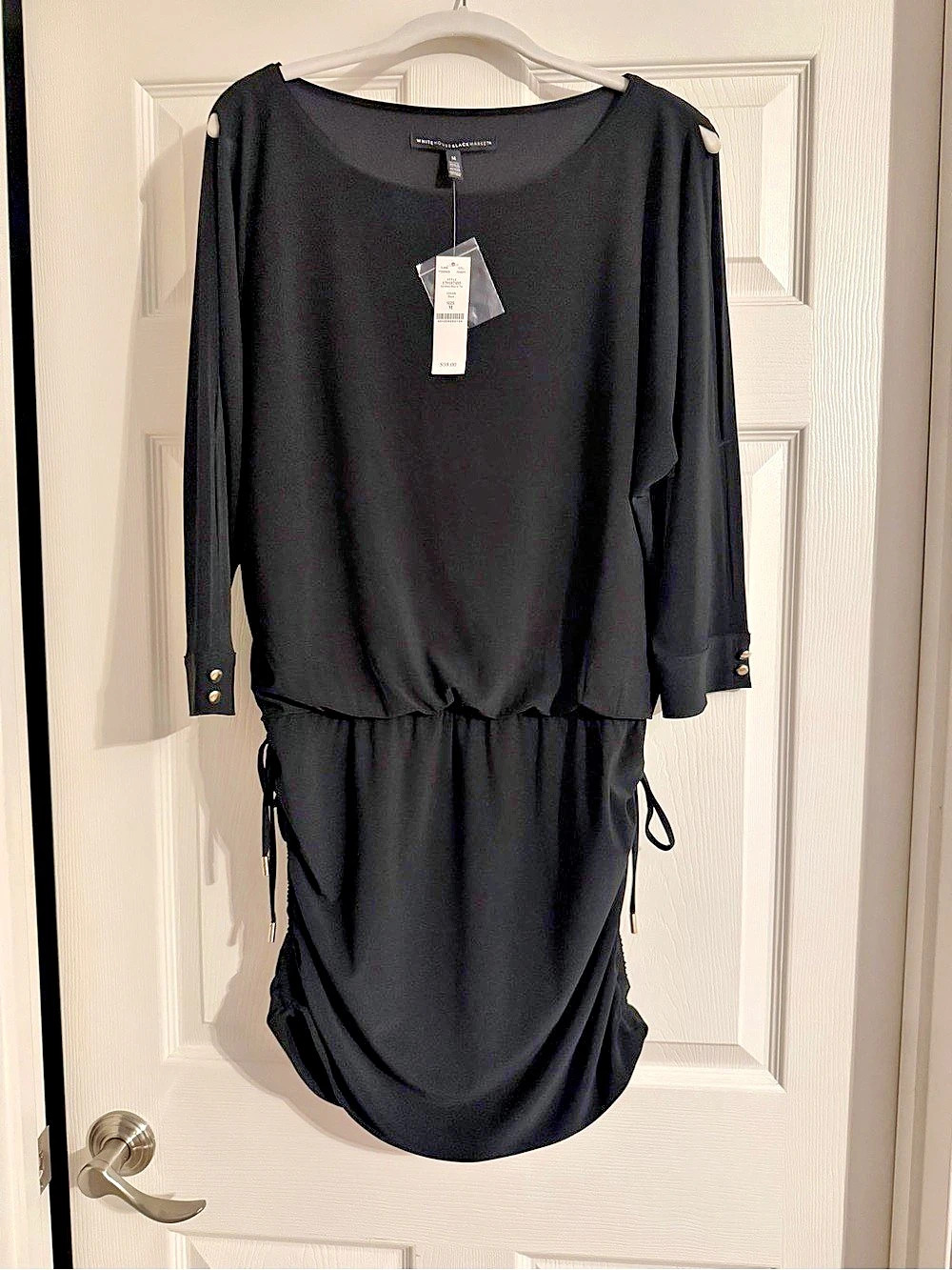 White House Black Market Black Mini Dress Size Medium NWT